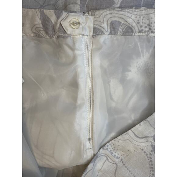 H&M Women's Linen Floral Print Skirt Size 8 Side Zipper Resort Vacation - Picture 7 of 8